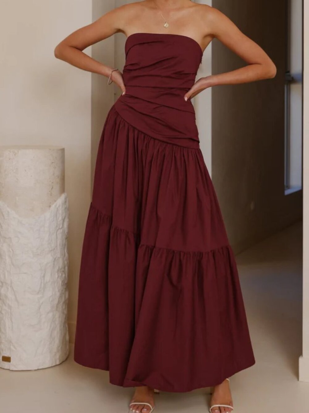 NWT: Lola Maxi Dress - Burgundy